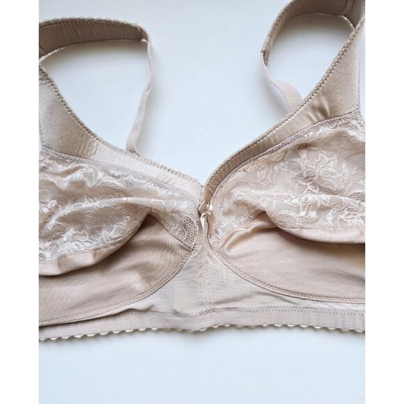 Glamorise MagicLift Original Support 1000 Wireless Beige Full Coverage Bra 50C - Picture 3 of 10